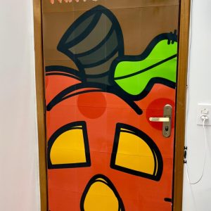Painel porta Halloween- Abóbora
