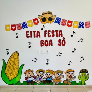 Painel Festa junina Turma da Mônica