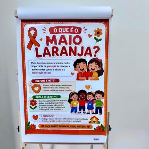 Cartazes explicativos Maio Laranja