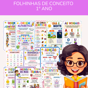Kit folhinhas de conceito- 1º ano (todas disciplinas)